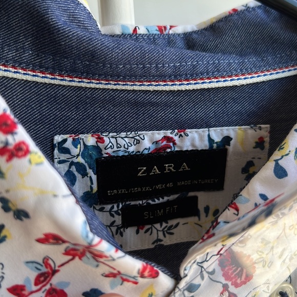 ZARA patterned button down dress shirt. Slim fit XXL. - Picture 2 of 2